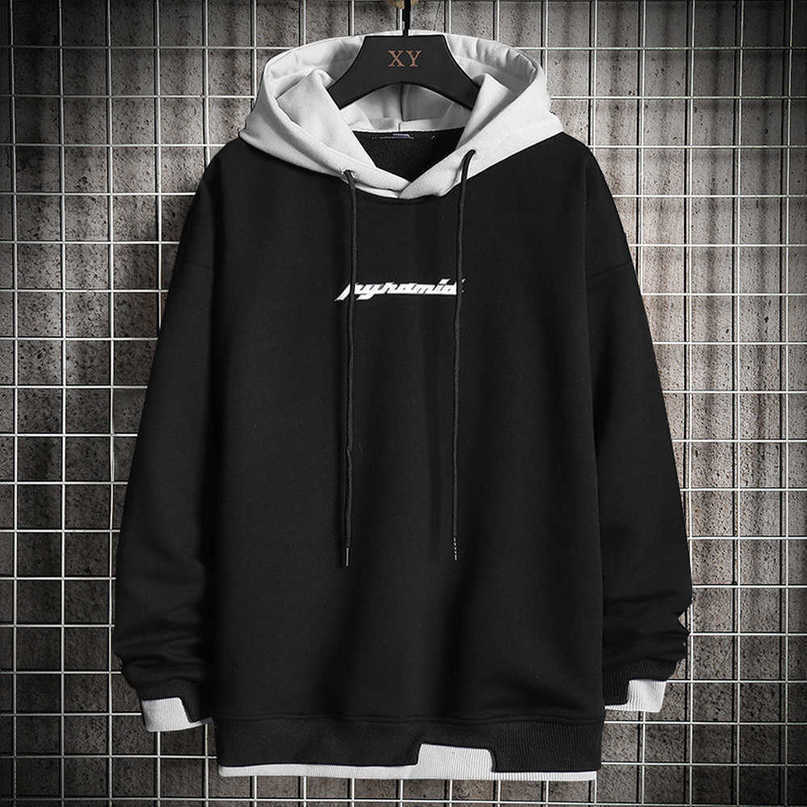 Men Streetwear Hoodie Patchwork Hip Hop Hoodies Men High Street Casual Hoodie Spring And Autumn Men Fashion Clothing Pullovers 210720