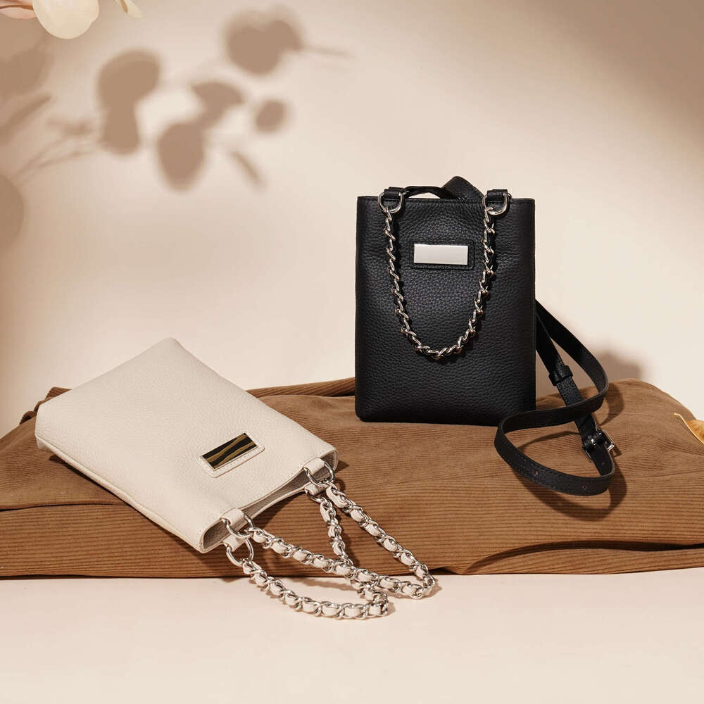 Designer Bag Tote Bag Shoulder Bag Top Layer Cowhide Single Shoulder Crossbody Phone Women Versatile New Genuine Leather Vertical Casual Small Bucke