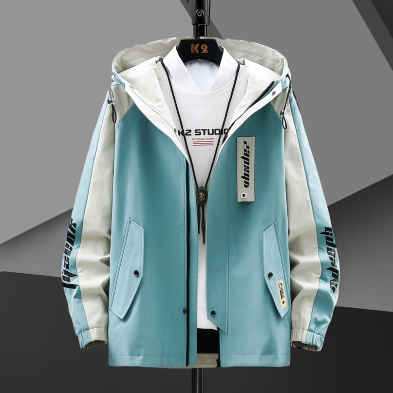 Mens Jackets Hooded Jacket patchwork Windbreaker Casual Coat Spring Autumn Outdoor Men 230809