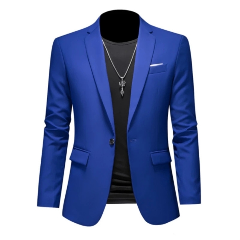 Men's Suits Blazers 15-color boutique fashion suit 6XL men's slim groom wedding suit jacket business office suit casual solid color suit j