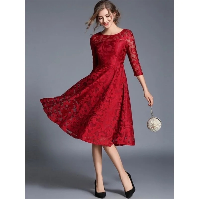 Summer Plus Szie 4XL 5XL Bodycon Dress Women Slim Fit Midi Lace Swing Dress Party Office Elegant Dresses Vintage Vestidos 240808