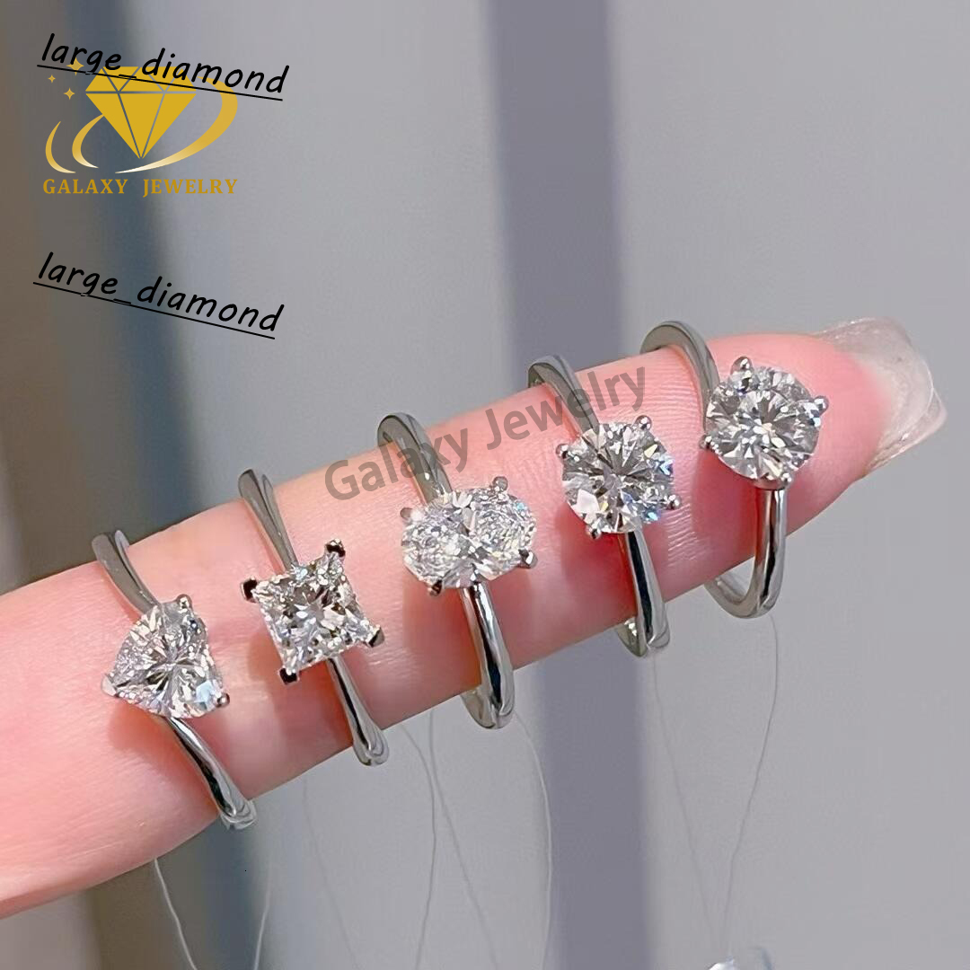 Custom 925 Silver 14K Gold Lab Grown DiamondMoissanite Rings Fashion Solitaire Diamond Ring for Wedding and Engagement