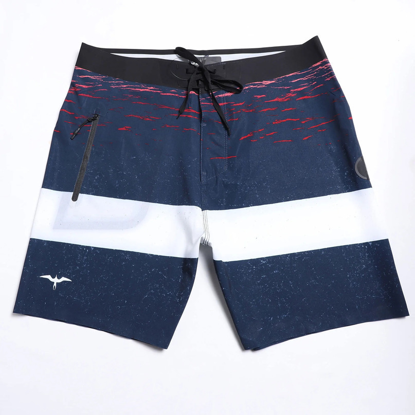 est Fashion Mens Laser Professional Surfing Board Shorts Waterproof Quick dry 4 Way Stretch Surf Pants Swim Beach Short 240416