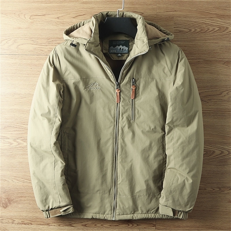 Men's Jackets Waterproof Jacket Outdoor Hiking Trekking Jacket With Hood Spring Autumn Windbreaker Fleece Lined Warm Hooded Jacket Mens Coats 2