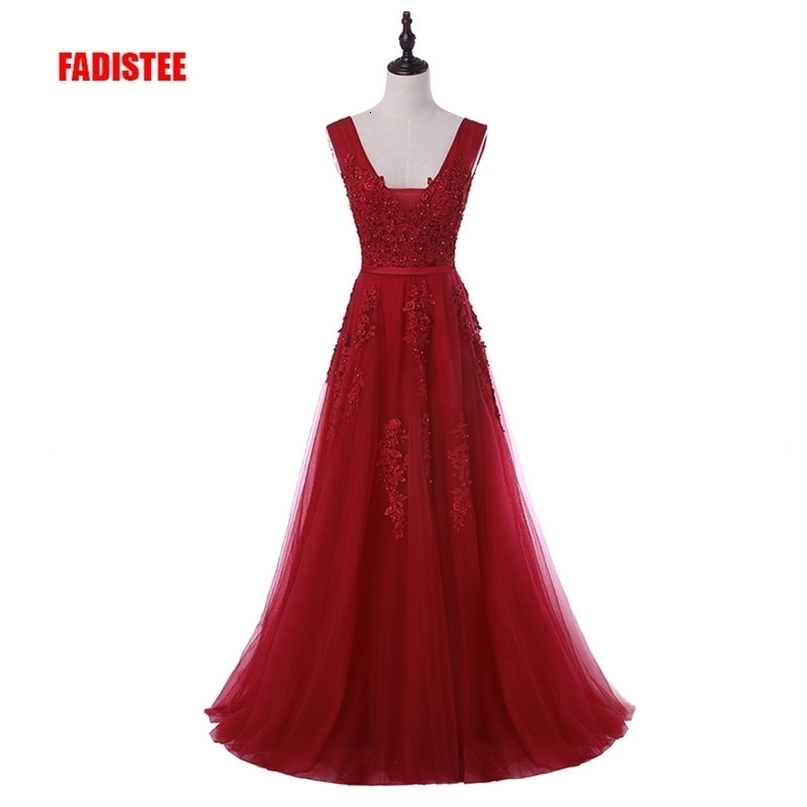 New arrival sexy party evening dresses Vestido de Festa Aline prom dress lace beading Robe De Soiree Vneck dress with Zipper 201114