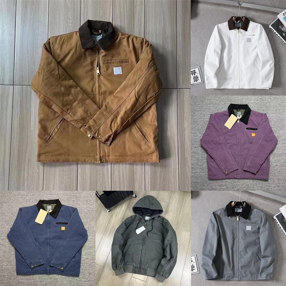 Designer Carrharts Jacket High Quality Vintage Washed Canvas Fashion Brand Detroit Casual Loose Outwear cotton Coats Work Clothes Carrharts jackets
