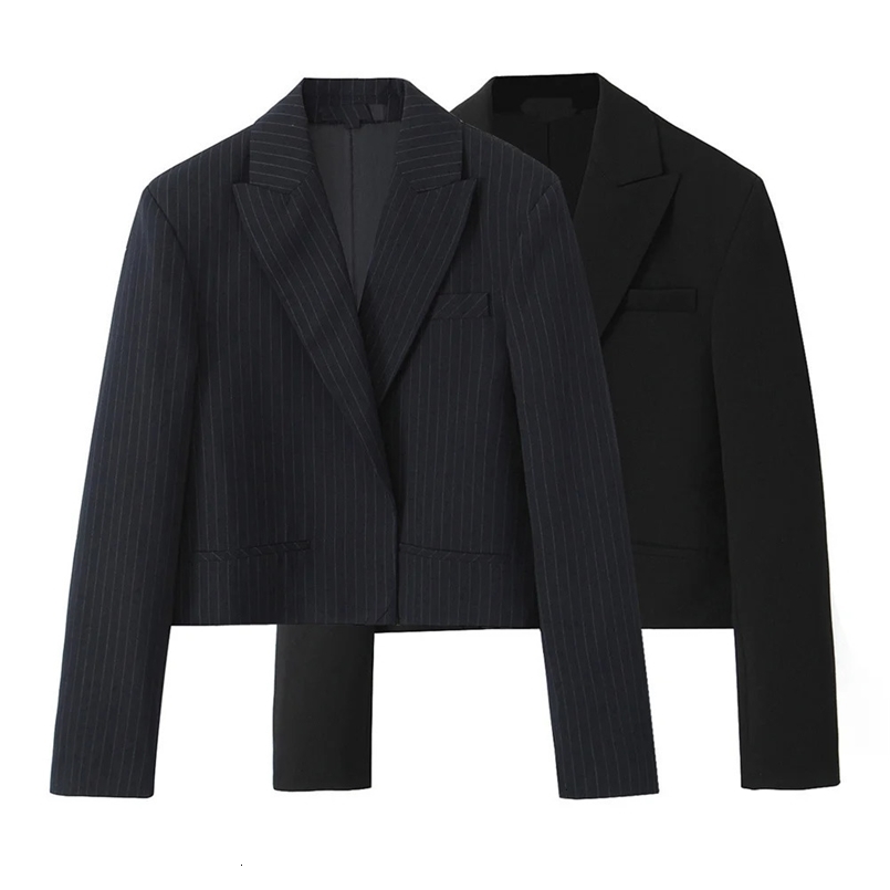 RARF Autumn Style European and American Fashion Korean Edition Loose Long Sleeve Short Black Suit Coat 241011