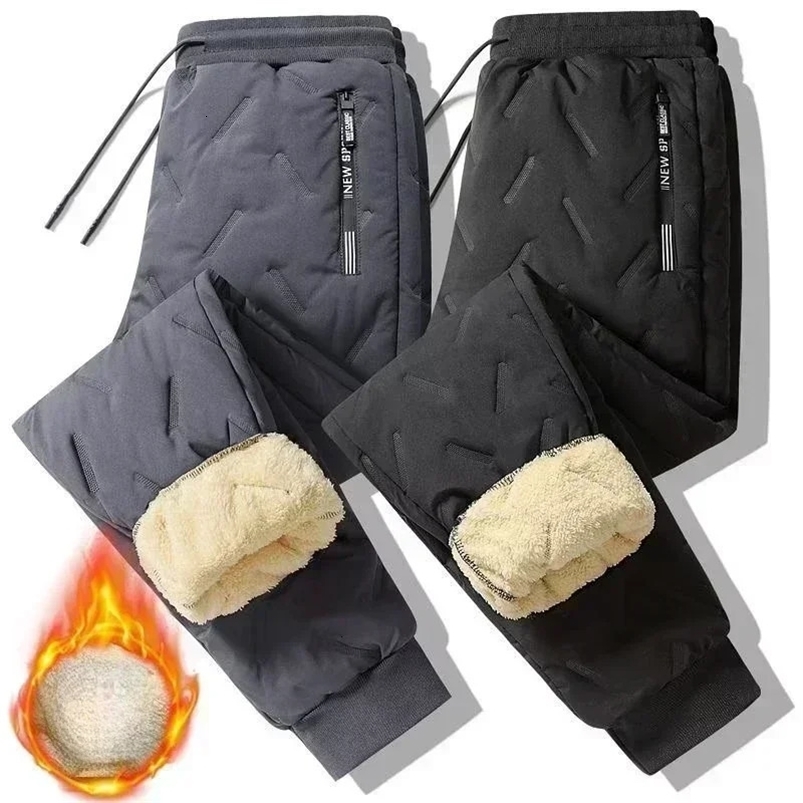 Mens casual pants thick wool pants loose sportswear winter warm clothing mens casual clothing 241111