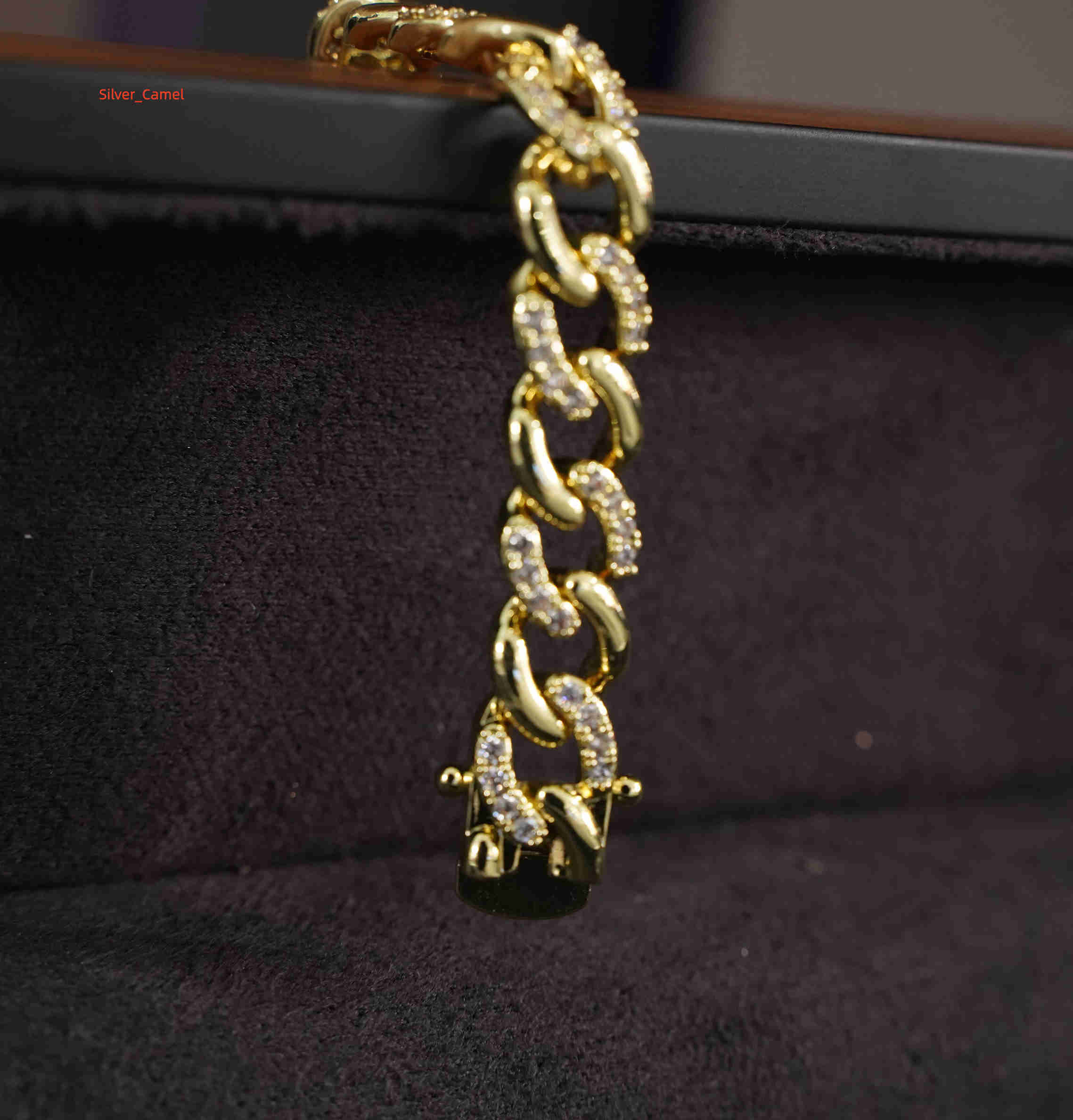 American Trendy Hip Hop Style Customizable Factory GiftCopper Necklace Moissanite Full Diamond GoldPlated Chain Fine Made Brass