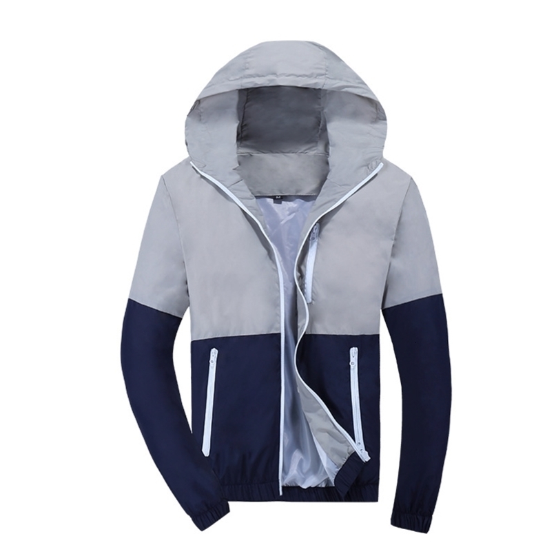Jacket Men Windbreaker Spring Autumn Fashion Jacket Men's Hooded Casual Jackets Male Coat Thin Men Coat Outwear Couple 210818