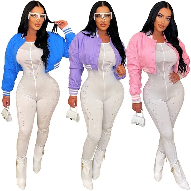 Custom Bomber Jackets Autumn Winter Fashion Short Coats Womens Windbreak Crop Top Varsity Baseball Jacket Coat 240423