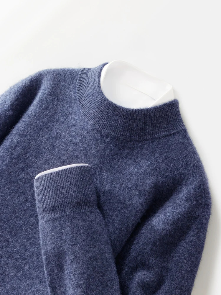 MEETCC Men 100% Cashmere Basic Pullover Autumn Winter Soft Warm O Neck Sweater Casual Smart Cashmere Knitwear jumpers Top 250804