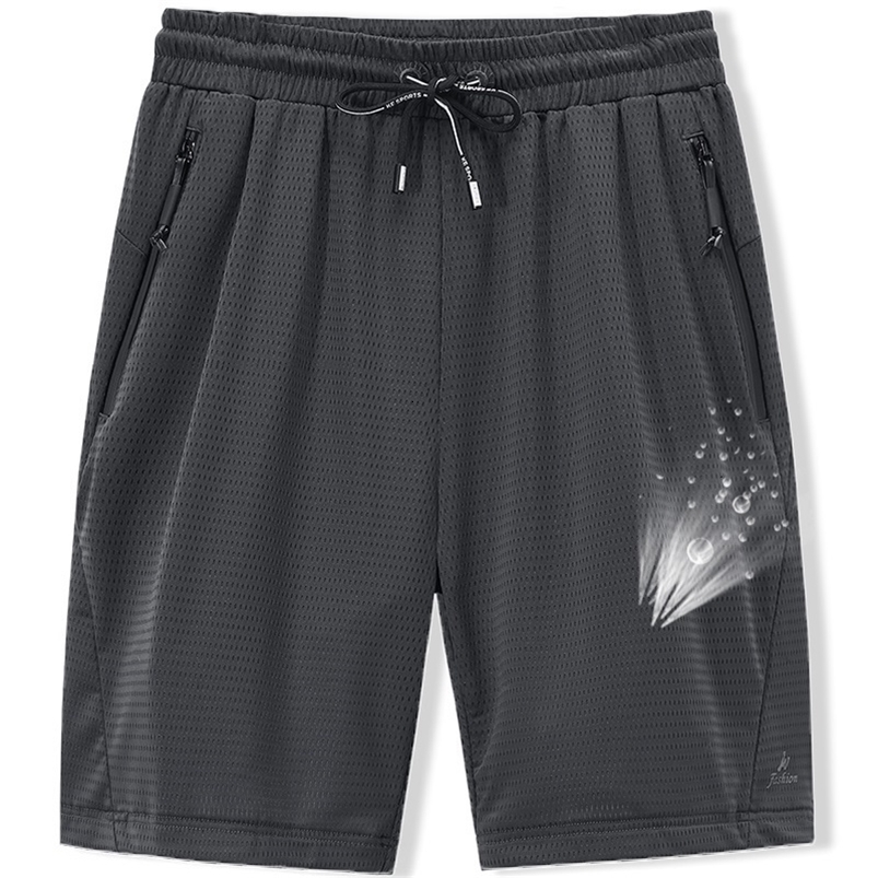 Men's Shorts Large Mesh Elastic Summer Breeches 8XL 6XL Big Size Clothing Nylon Black Grey Spandex Sweat Plus 230331