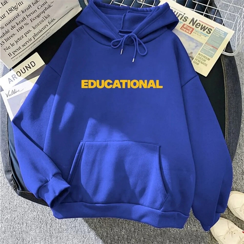 Letter Graphic Sweatshirt Educational Hoodies Hooded Men Long Sleeve Casual Streetwear Y2k Clothes Women Aesthetic Winter Tops 240105