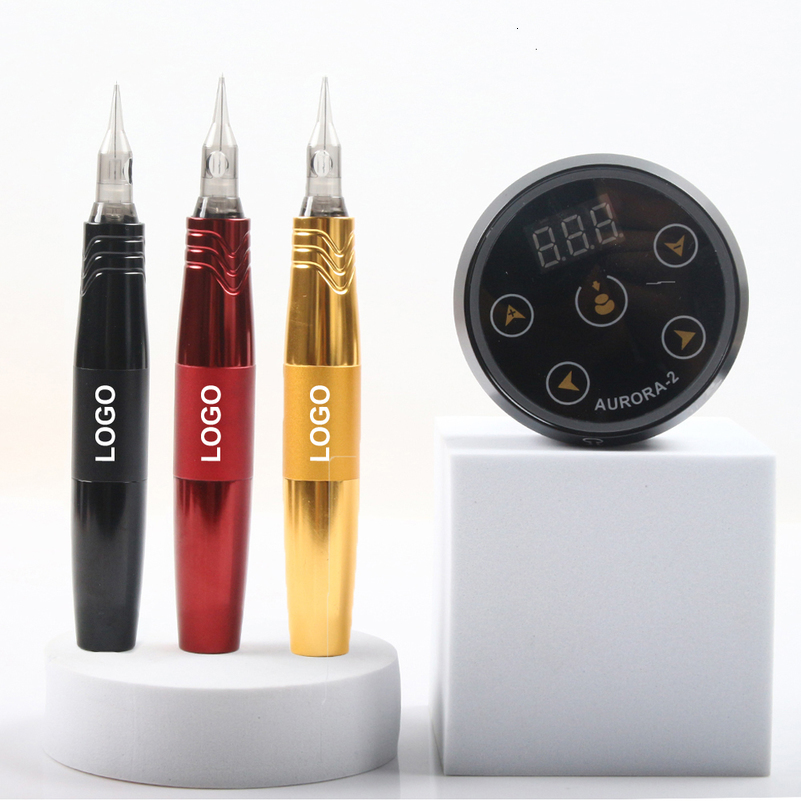 Tattoo Machine Tattoo machine kit Complete rotating tattoo pen machine with power supply permanent makeup box needle tattoo Body art 230724