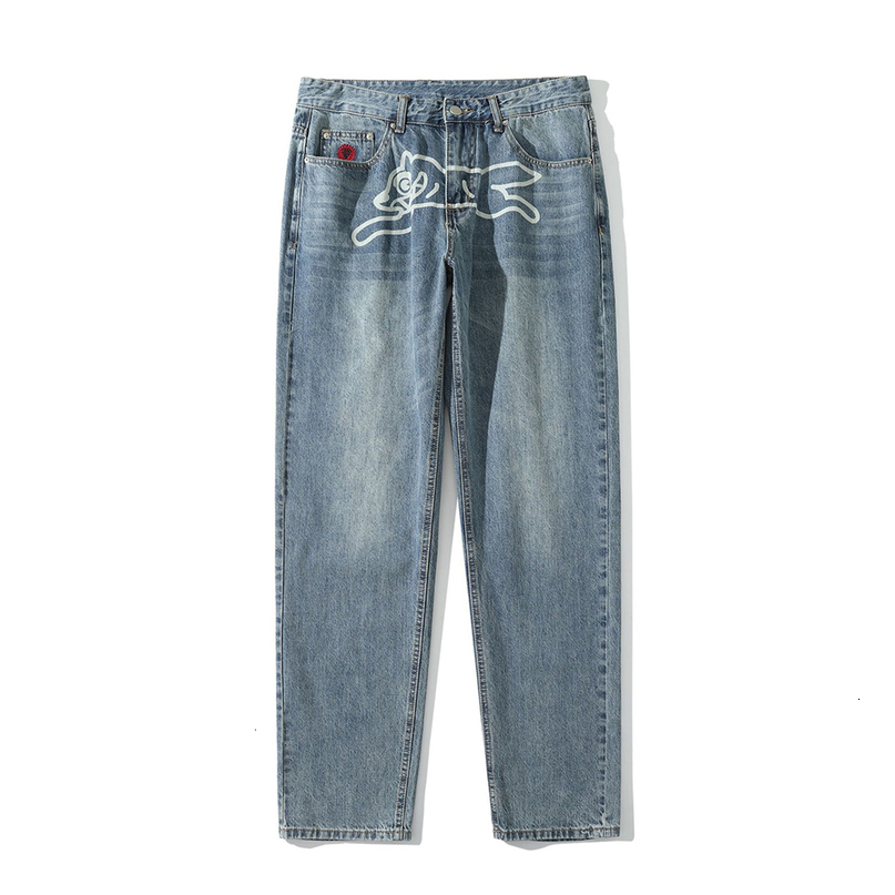 Jeans maschili cani vintage y2k uomini larghi ricami pantaloni cargo in denim lavati dritti streetwear harajuku ropa ropa pantaloni 230420