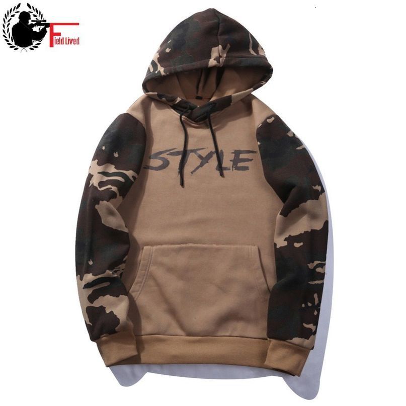 EU Size Autumn Men Hoodie Camouflage Hooded Sweatshirt Long-sleeved Pullovers Fashion Camo Patchwork Hoodies Male 210518