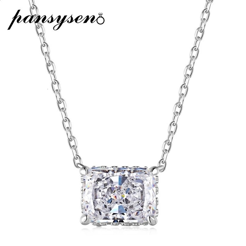 100% 925 sterling silver ice cut jadeite sapphire high carbon diamond pendant necklace suitable for womens wedding party jewelry241121bj