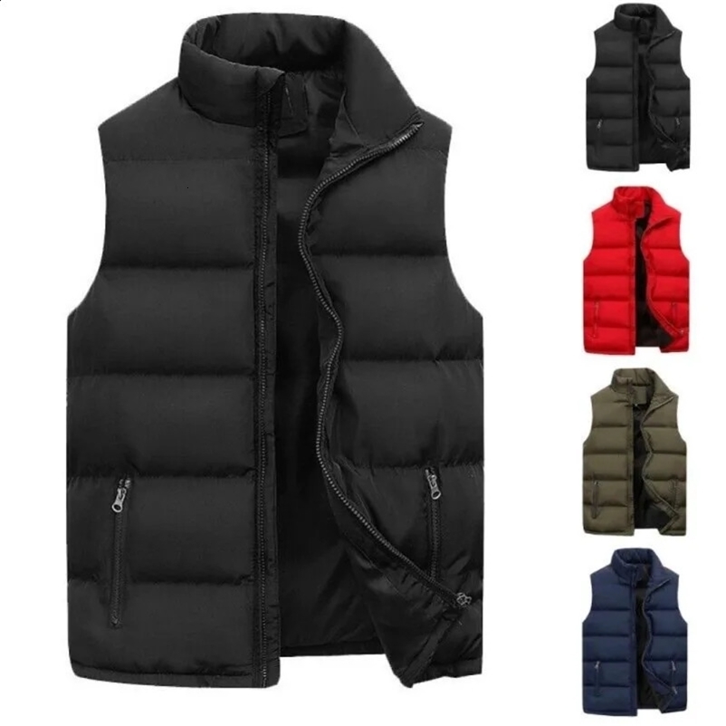 Mens jackets winter warm jackets mens thick jackets stand up down jackets oversized jackets sleeveless zipper jackets 240927