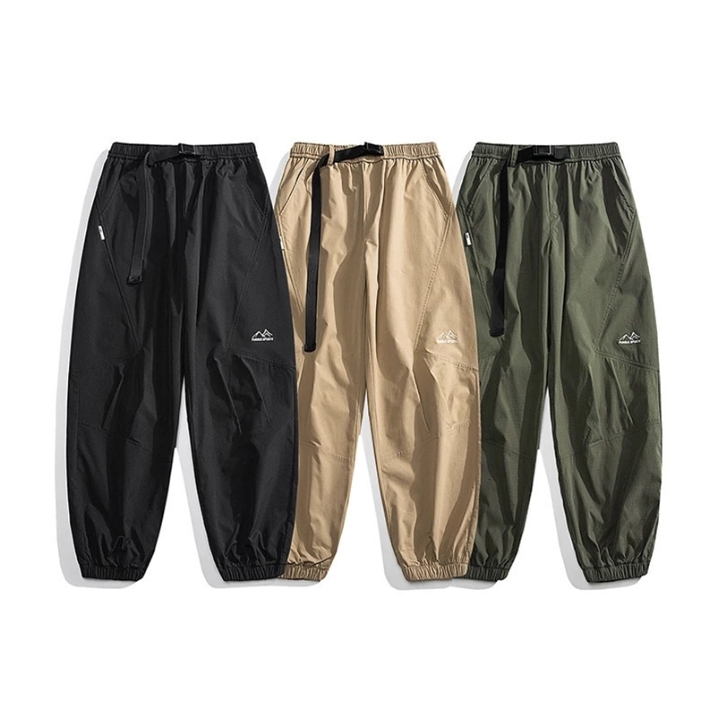 Retro Japanese Elastic Casual Pants For Men Trendy All-match Wide-leg Sports Trousers Outdoor Casual Joggers Male Clothing 240716