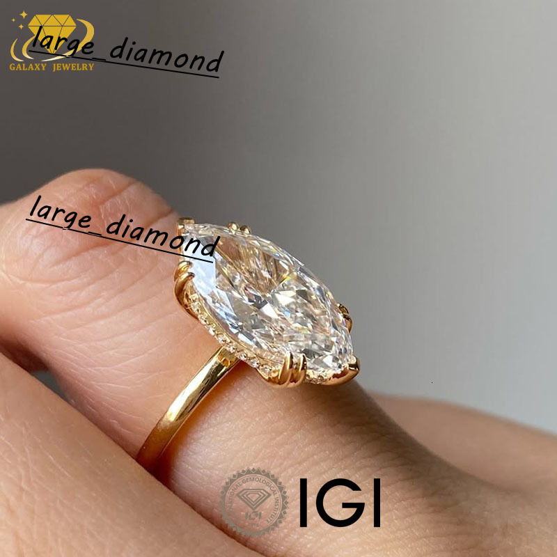 Custom GIA IGI Certified Lab Diamond Ring 14K Gold Pass The Diamond Tester Classic Engagement Diamond Ring