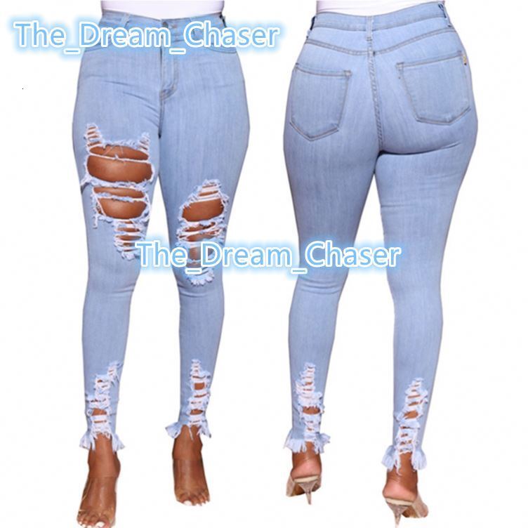Pants Women Clothing Fashion Hollow Out Street Wear Womens Jeans New Arrivals Plus Size High Waist Broken Jeans