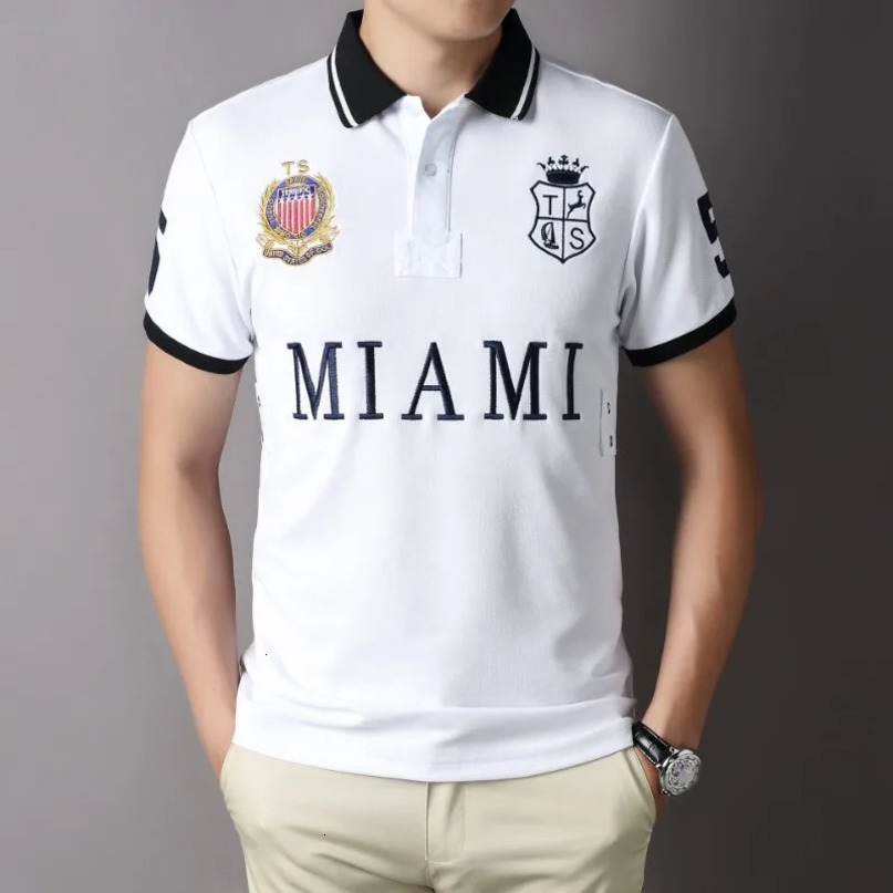 Plus Size 7XL 100% Cotton Mens Polo Shirts High Quality Short Sleeve Letter Embroidery Solid Color Casual Summer Male Tees 240529
