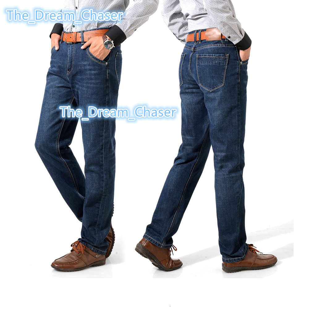 New Hot Sale Wholesale Men Cotton Formal Classic Jeans Male Denim Pants Work Wear Mens Jeans