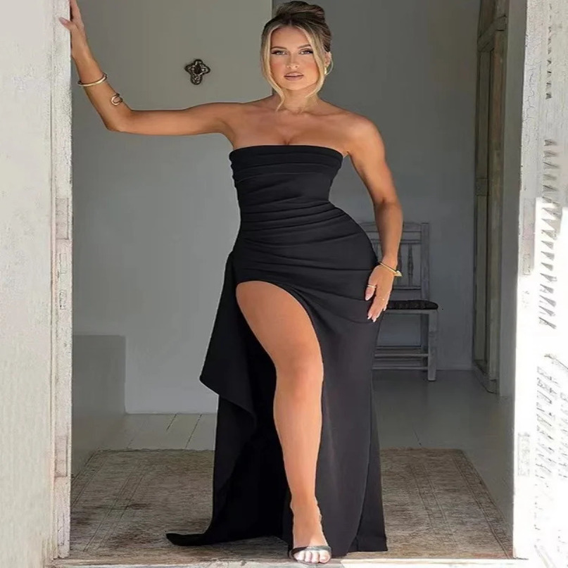 Fashion Summer Sexy Party Evening Dress Womens Dresses Black Backless Sleeveless Long Elegant 240615