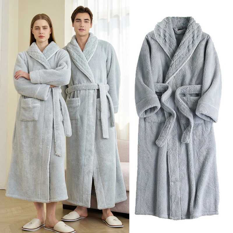 2025 Autumn Winter Warm Kimono Thick Coral Fleece Bath Robe Gown Women Sleepwear Warm Home Clothing Long Big Size Nightwear Z250924