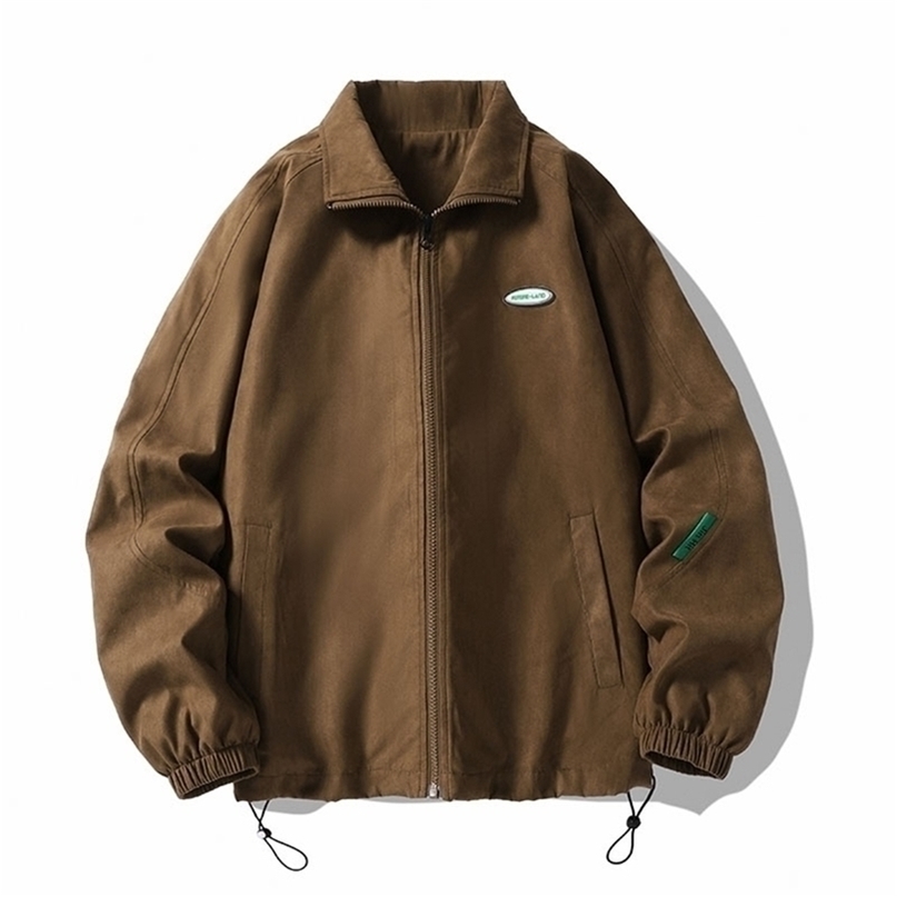 Mens Jackets Spring Oversize Bomber Jacket Men Vintage Baggy Coat Fashion Korean Streetwear Zip Up Outerwear Clothing Tops Male Plus Size 221006