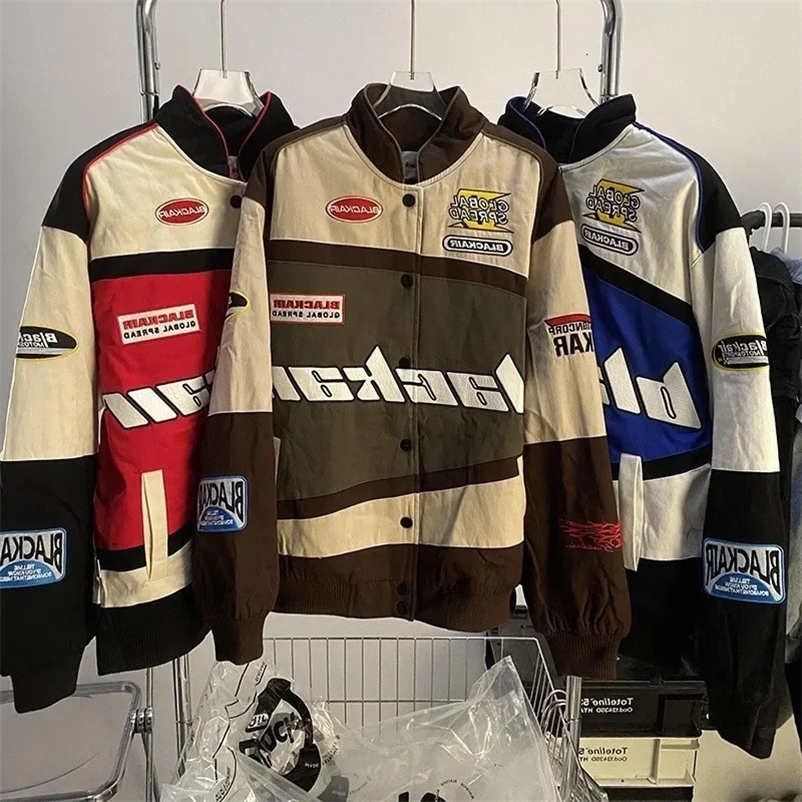 Men's Jackets autumn and winter American retro hip-hop Y2K loose men and women thin baseball clothing street racing clothing jacket 231202