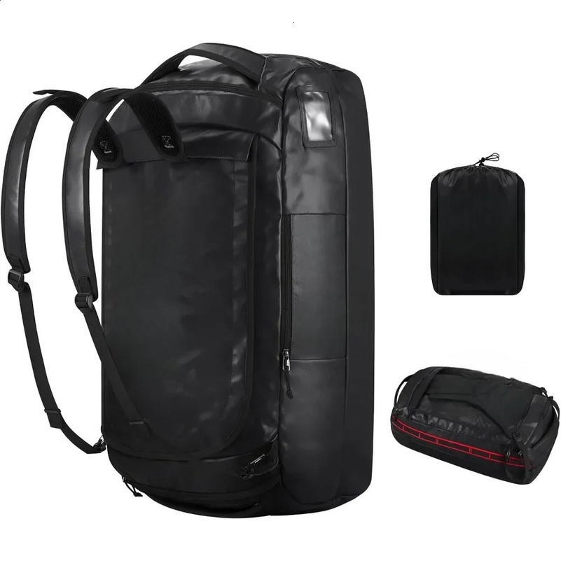 60L canvas backpack mens convertible fitness backpack waterproof hiking backpack 240907