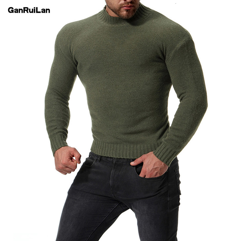 est Sweater Men Autumn Winter Warm Mens Knitted Wool Sweaters Solid Color Casual Turtleneck Pull Homme Cotton Pullover Men 210518