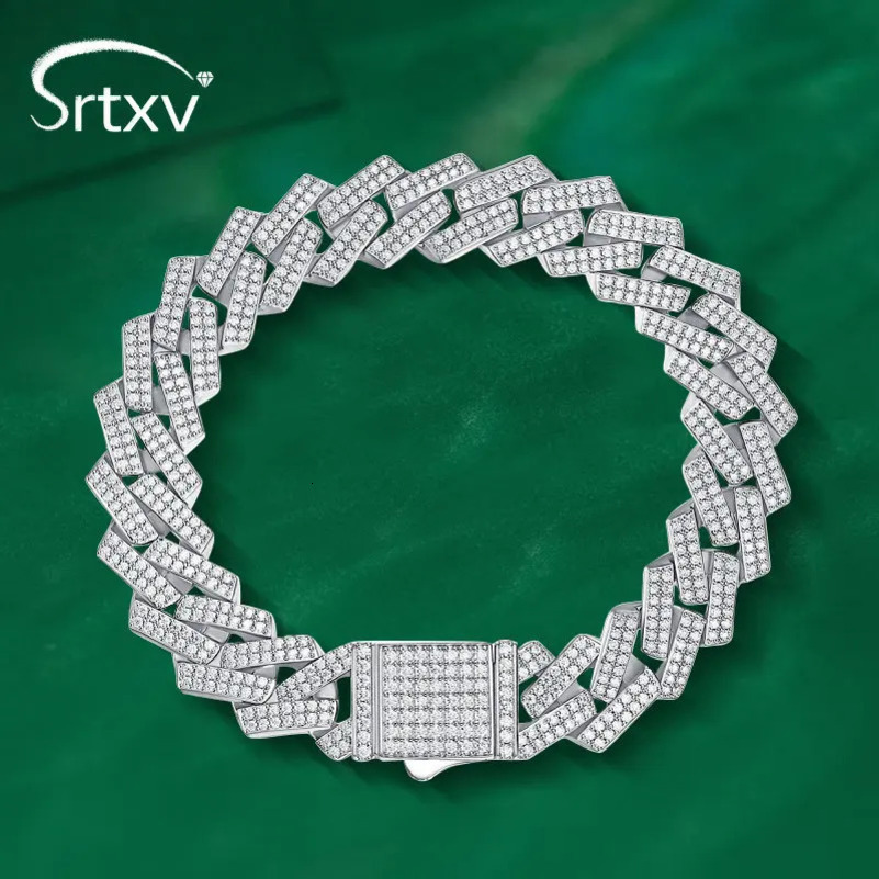 Chain All Real Cuban Hip Hop Bracelet For Men Women Diamond 100 925 Sterling Silver 18k Gold Plated Teen Girls Gifts 231129