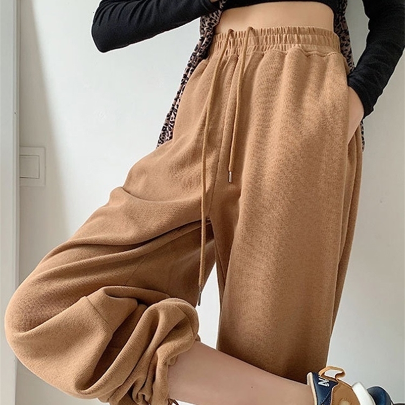 Pantaloni da donna Capris Streamgirl Pantaloni in vita alta per donne Sport Pantaloni a gamba larga Joggers pantaloni in vita elastico dritti Lady 2