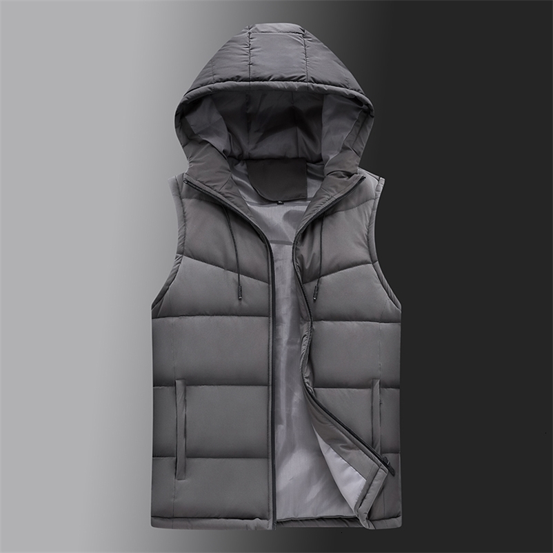 Men's Vests -selling Mens Winter Vest Warm Hooded Vest Men Casual Waistcoat Sleeveless Jackets Men Thicken Parkas 6XL 230217