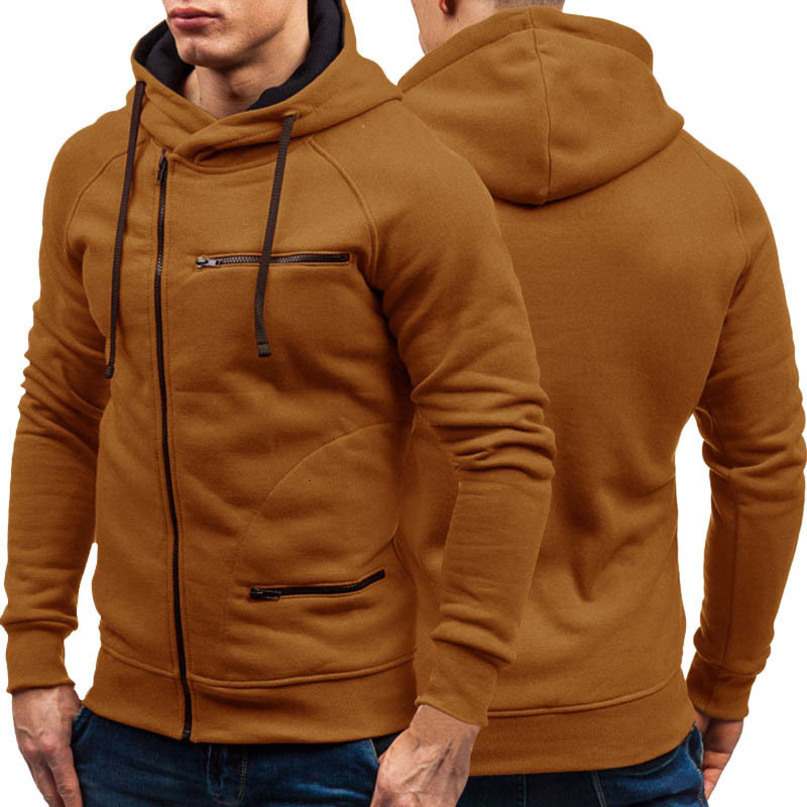 Mens Hoodies Sweatshirts Autumn Winter Long Sleeve Zipper Cardigan Hoodie Sweatshirt Men Casual Solid Hooded Pullover M3XL 221207