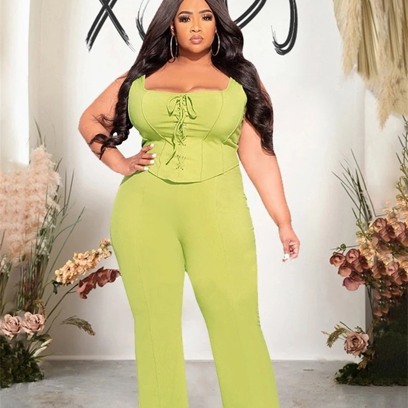Sexy Outfit Clubwear Two Piece Set Women Summer Off Shoulder Top and Pants Bodycon Plus Size Clothing Drop Wholesale 240823