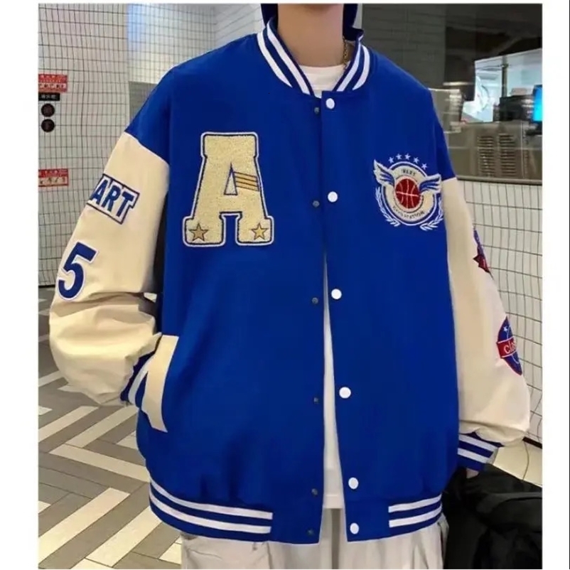 Men's Jackets American Letter Towel Embroidered Jacket Coat Men's Y2K Street Hip-Hop Retro Baseball Uniform Couple Casual Bomber Jacket To
