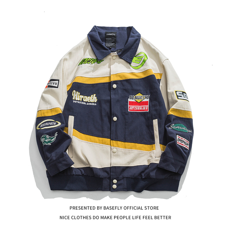 Mens Jackets Cotton Patchwork Stadium Award Sport Racing Motorcycle Jacket Unisex Men Bomber Women es Baseball Coat Streetwear 230809