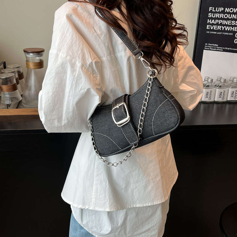 Designer Bags Fashion Tote Bags Premium Denim Small for Women 2025 Spring New Fashion Single Shoulder Crossbody Chain Underarm Baguette Bag