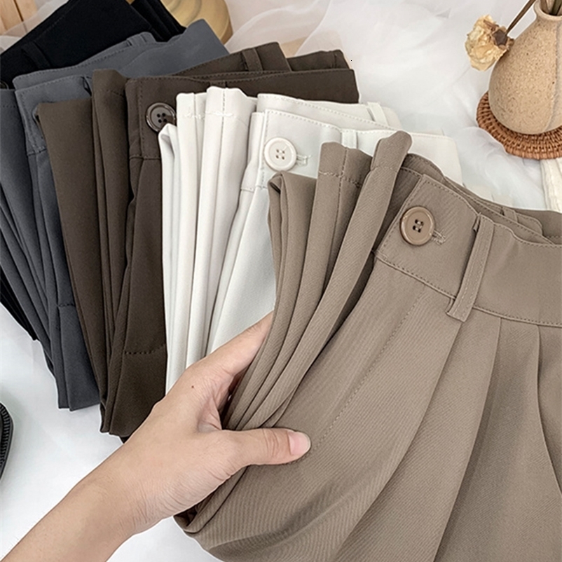 Pantaloni da donna Capris Yitimoky pantaloni dritti per donne sciolte pantaloni da lavoro in alto in alto in alto