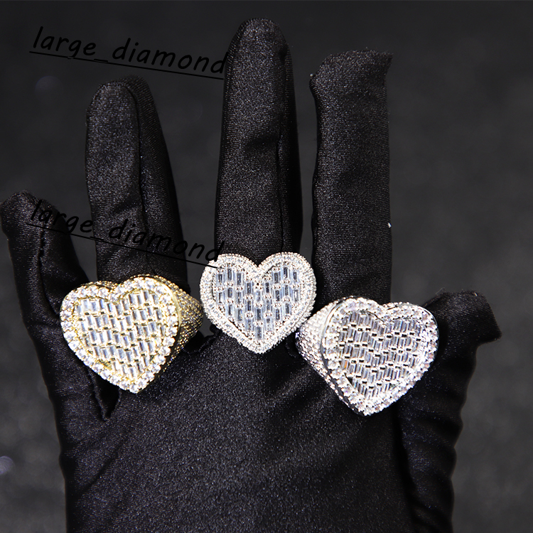 Hip Hop Diamond Rings Real Solid Silver Gold Plated VVS D GRA Moissanite Lab Diamond Fine Jewelry Rings for Men Women