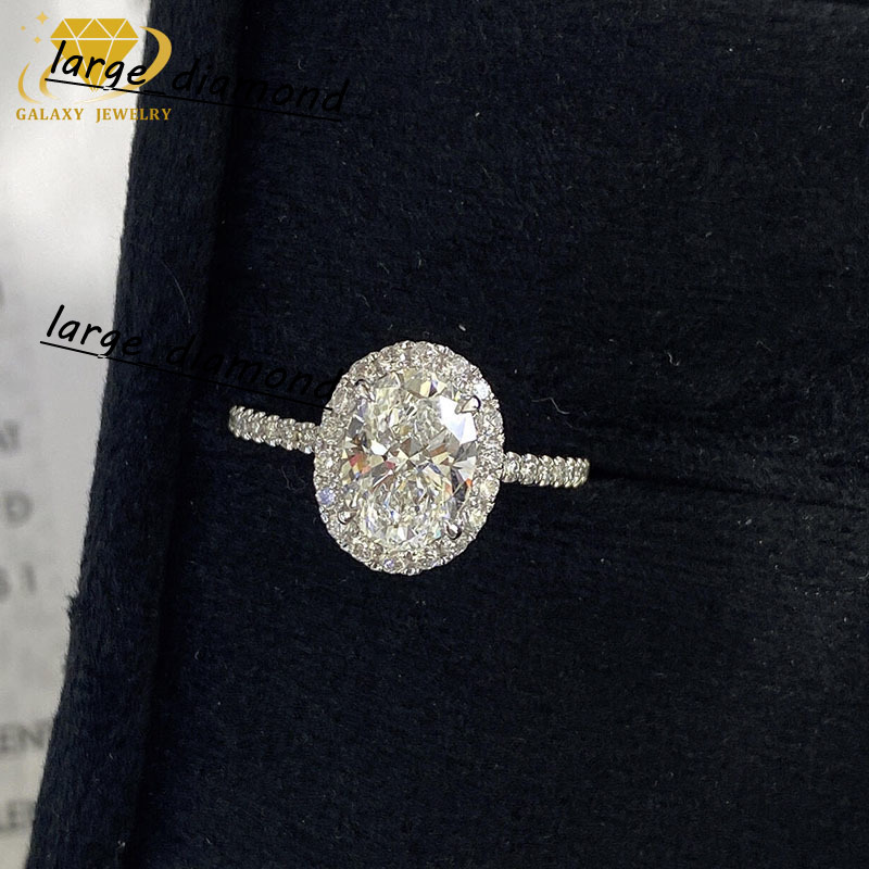 Luxury Design Custom White Gold Oval Cut Lab Grown Diamond Ring IGI Certified Vvs Lab Created Diamond For Women