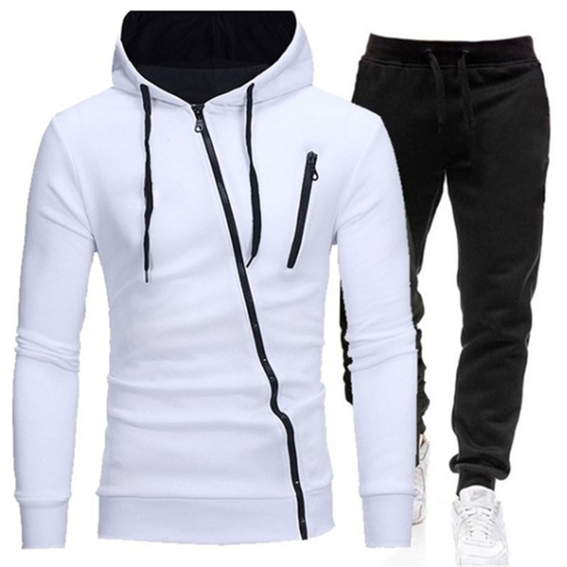 Winter Men's Tracksuit 2 Pieces Set Hoodies+Pants Sport Suits for Men Sweatshirt Zipper Hoodies Men's Clothing Sets Sportswear 210720
