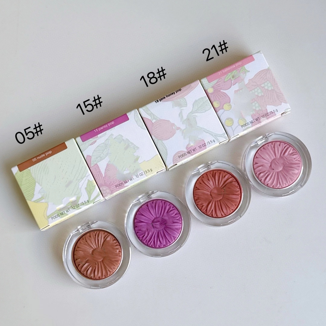 Luxury 1Pcs Face Makeup Blush Make Up 4 Color Pressed Daisies Blusher 3 5G Plate Nature Long Lasting Good Quality Cosmetics maquillaje Free Shipping