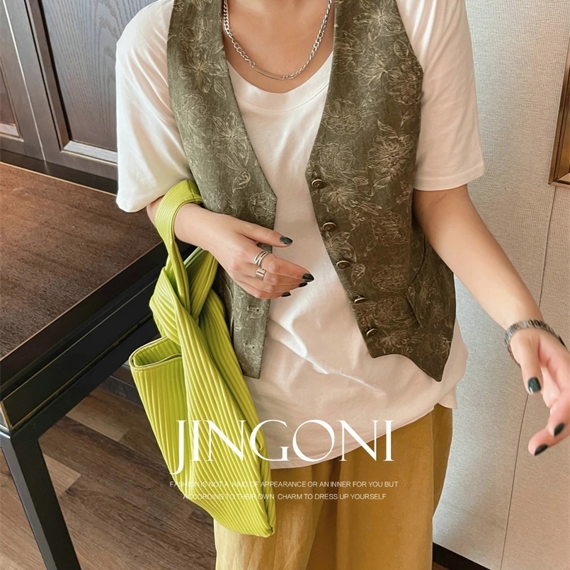 Floral Vest Waistcoat Y2k Woman Clothing Summer Korean Fashion Vintage Elegant Sleeveless Tops Cropped Jacket Outerwear 240725