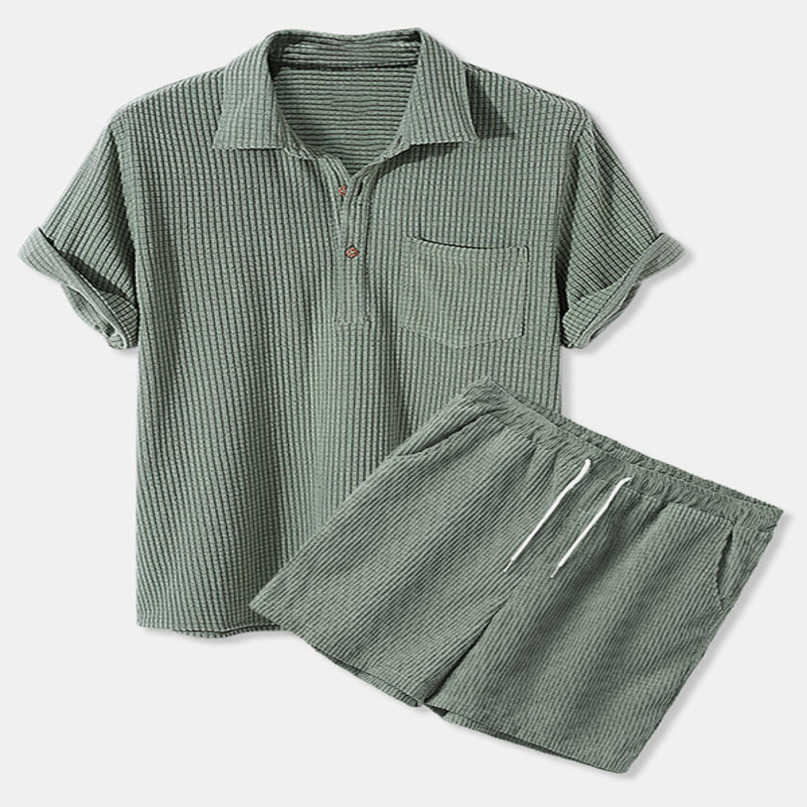Traccetti da uomo da uomo Autfit Set Autunno Casualmente Scheda a maniche corte per manica corta sciolta e pantaloncini da 2 set 230418 230418