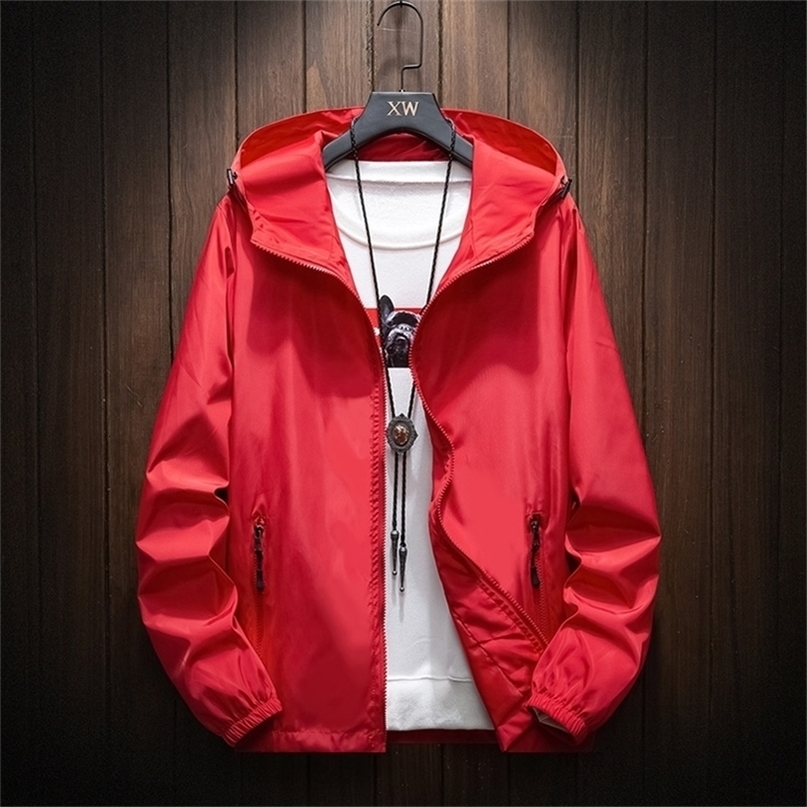 Solid Color Men's Jacket Spring and Autumn Outgoing Lightweight Jacket Fashion Men's Large Size Coat M8XL 220811